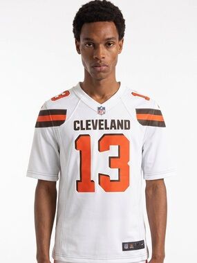 NFL x NIKE | NWT CLEVELAND BROWNS Beckham Jr On Field White Jersey Size Medium